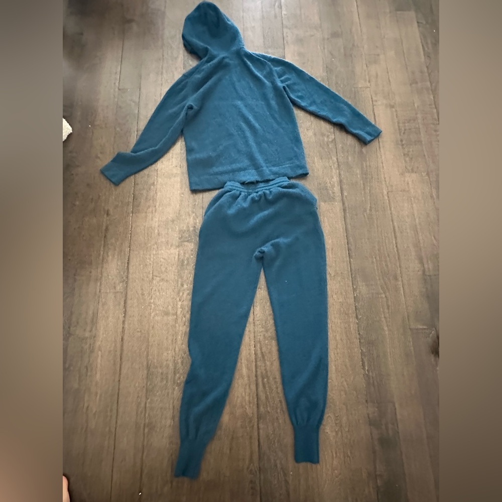NAADAM Teal Blue Cozy Hoodie and Joggers Set